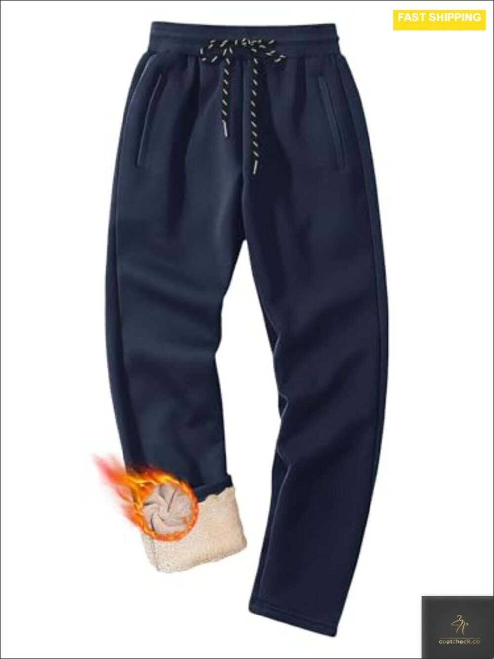 Men's Sherpa Lined Fleece Sweatpants Thermal Warm Thicken Joggers with Pockets